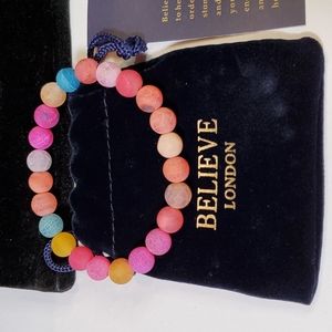 Weathered Agate stretch bracelet Believe London